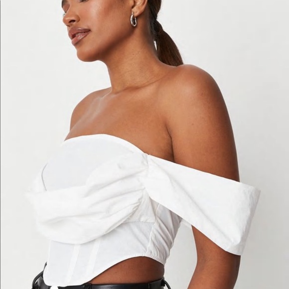 NWT Missguided - sleeveless extreme ruched bardot corset top. - Picture 3 of 4